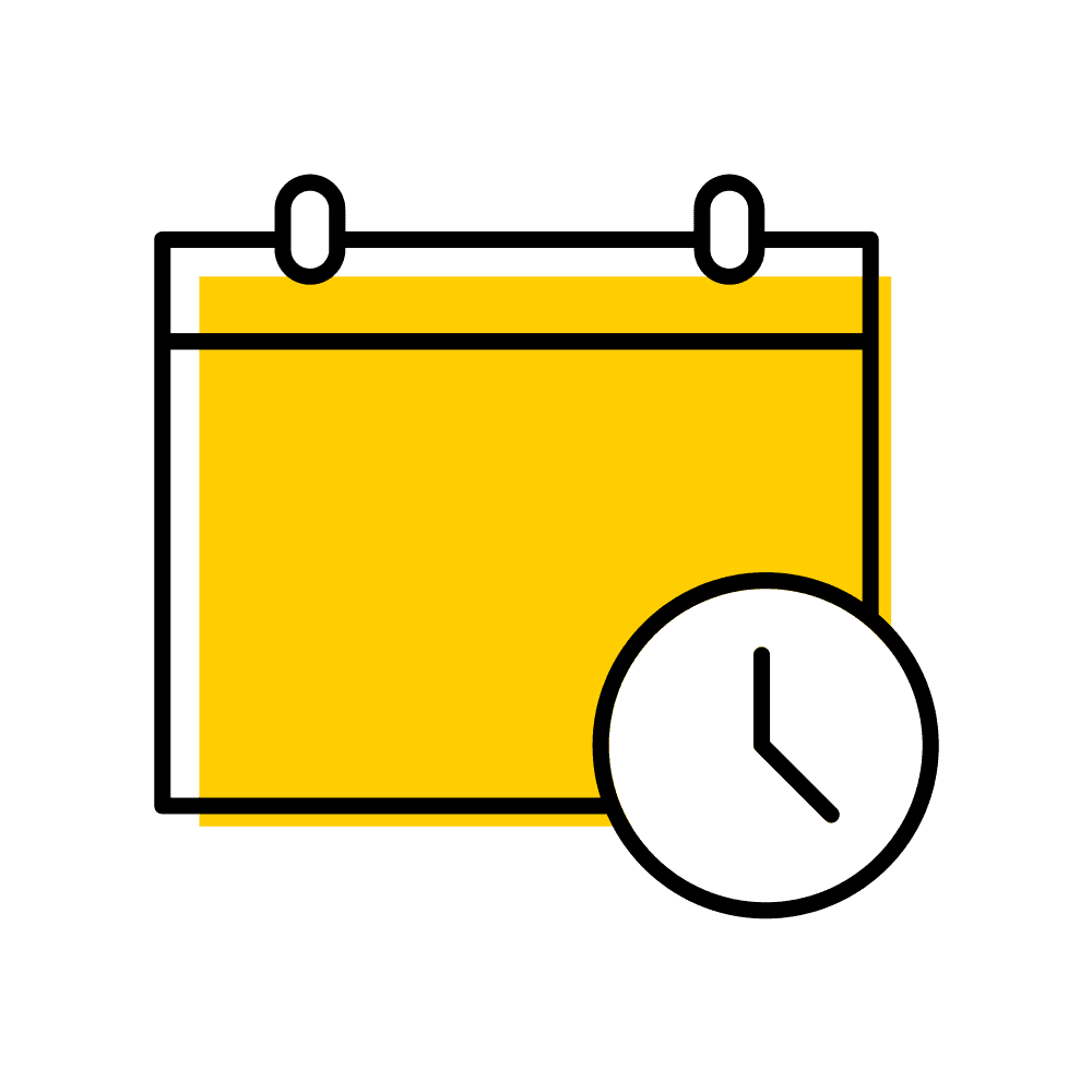 Gold calendar with clock