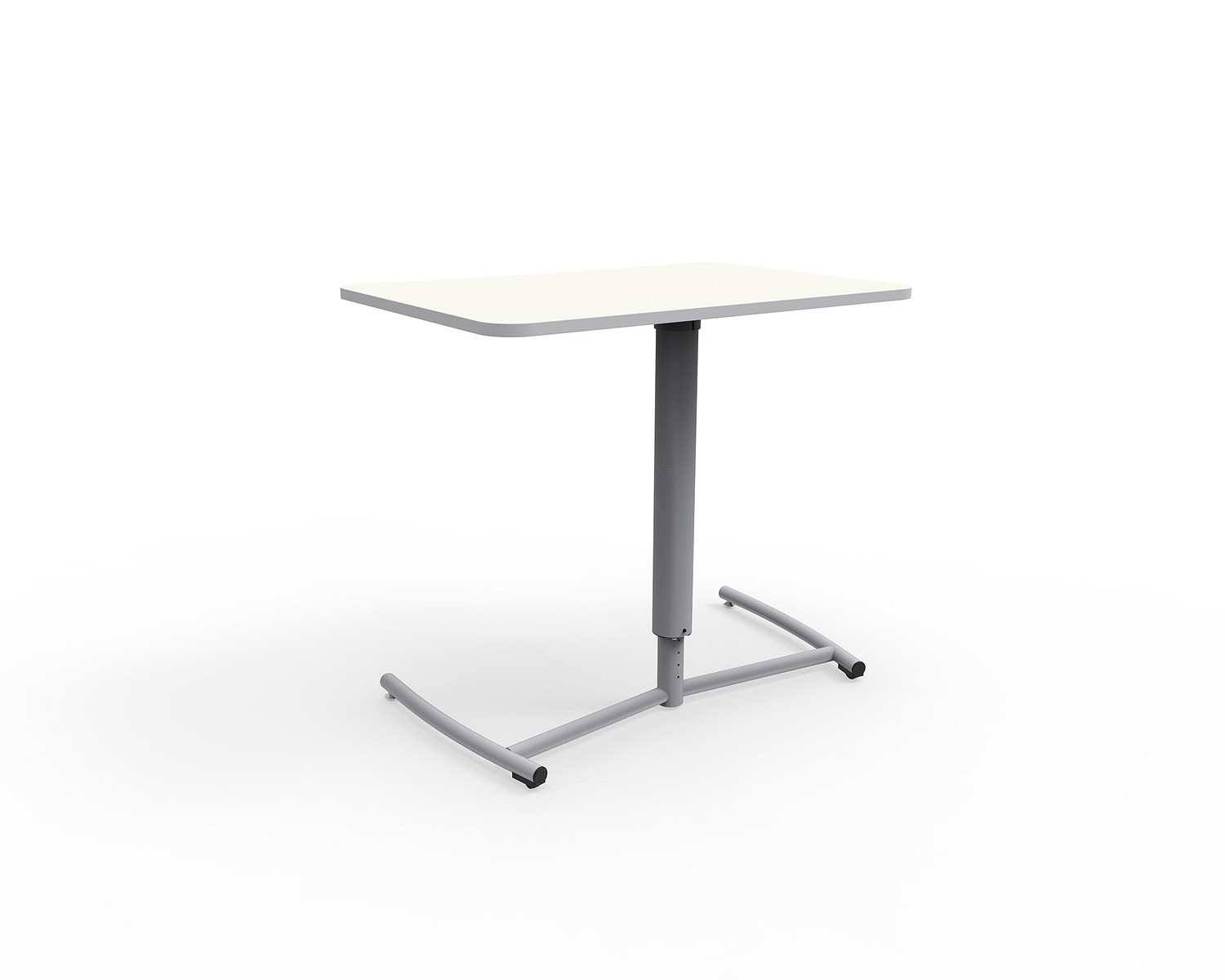 image of small table with white top and silver base