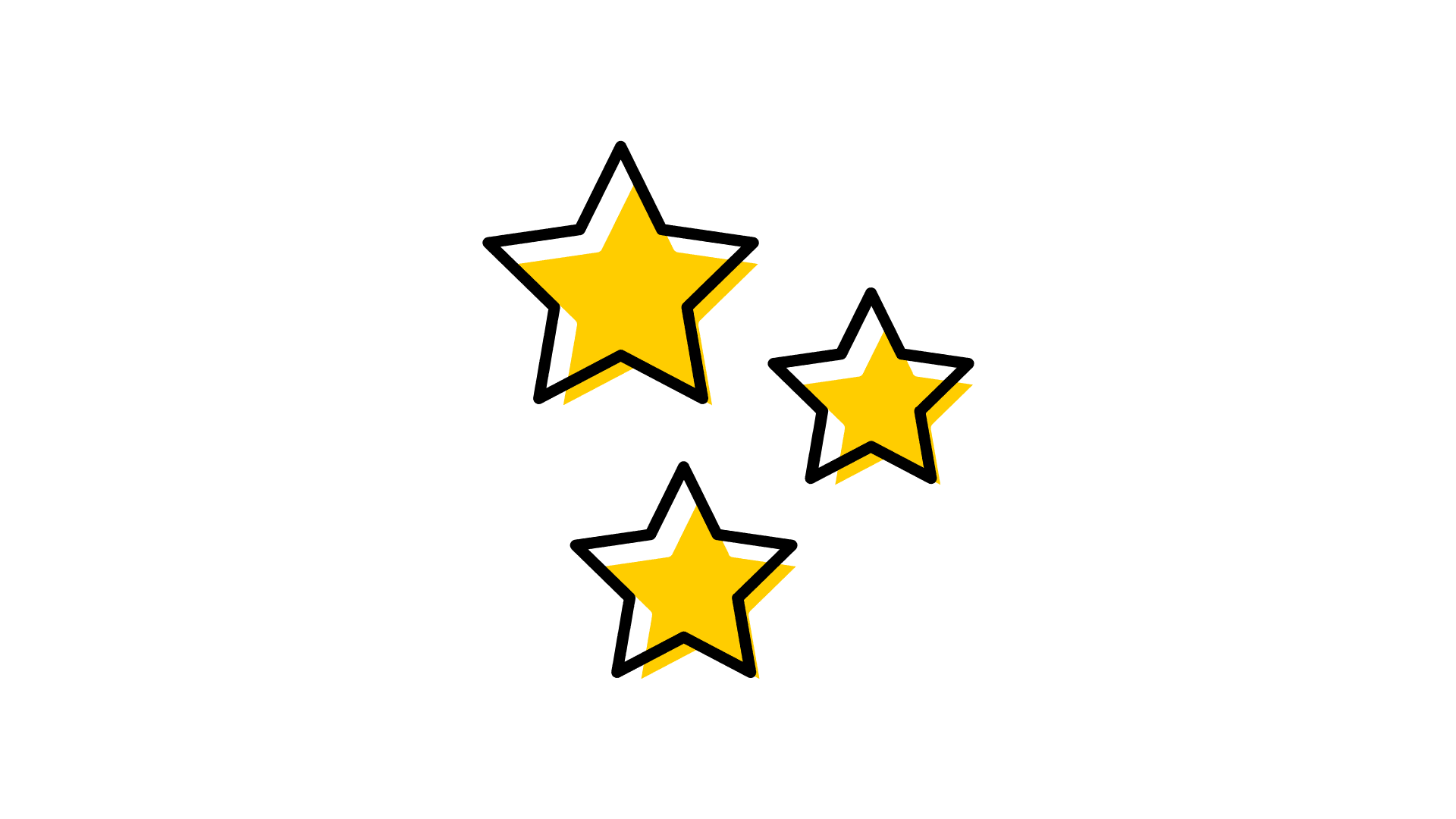 Black And Gold Icon Of Three Stars 