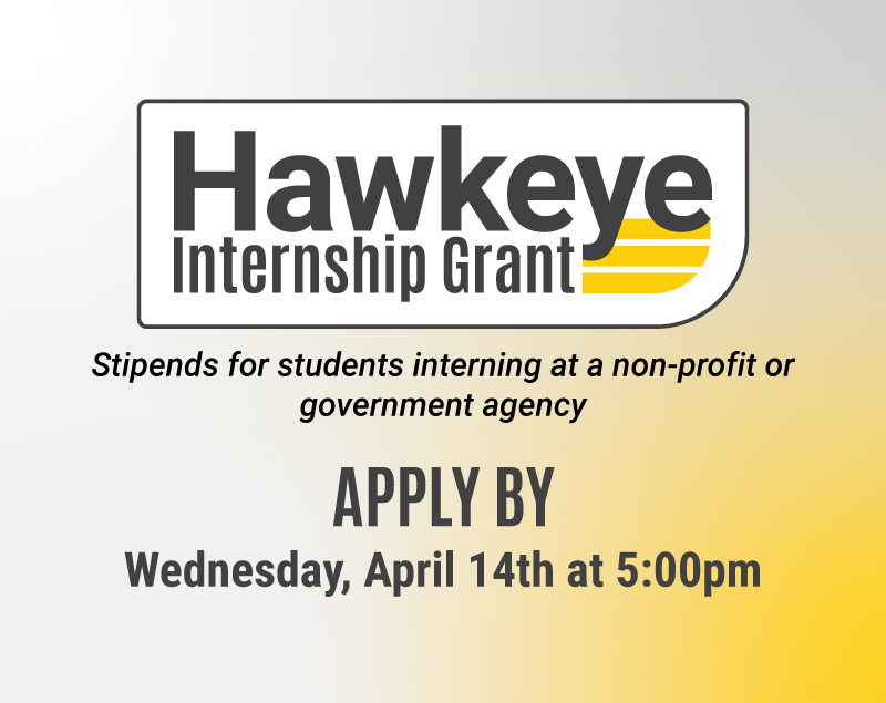 Hawkeye Internship Grant Logo Apply by April 14