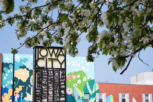 downtown Iowa City sign
