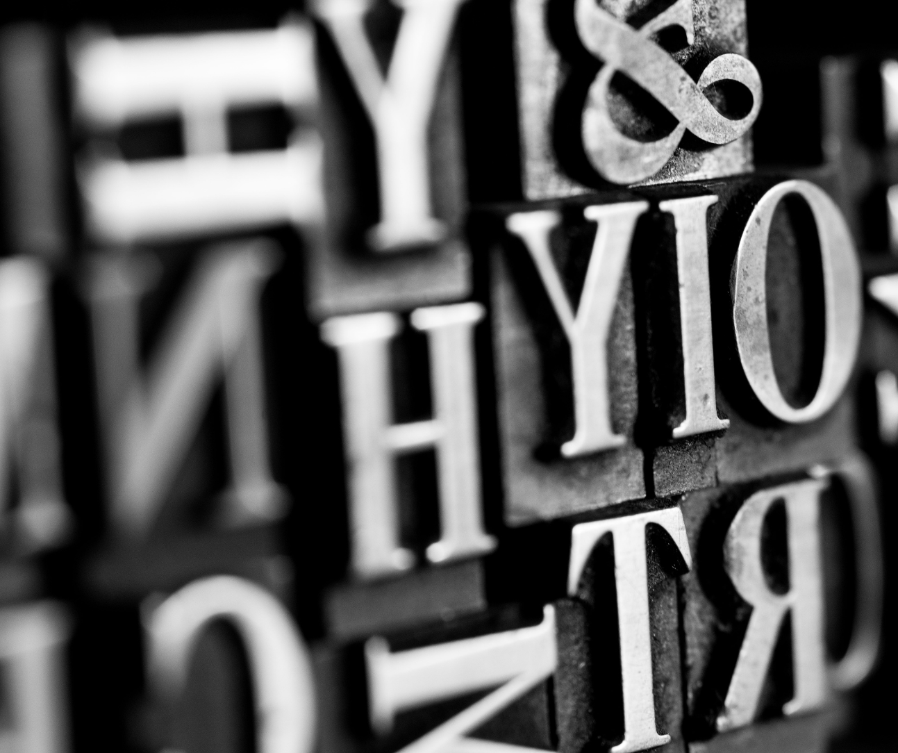 picture of typesetting linocut blocks of letters