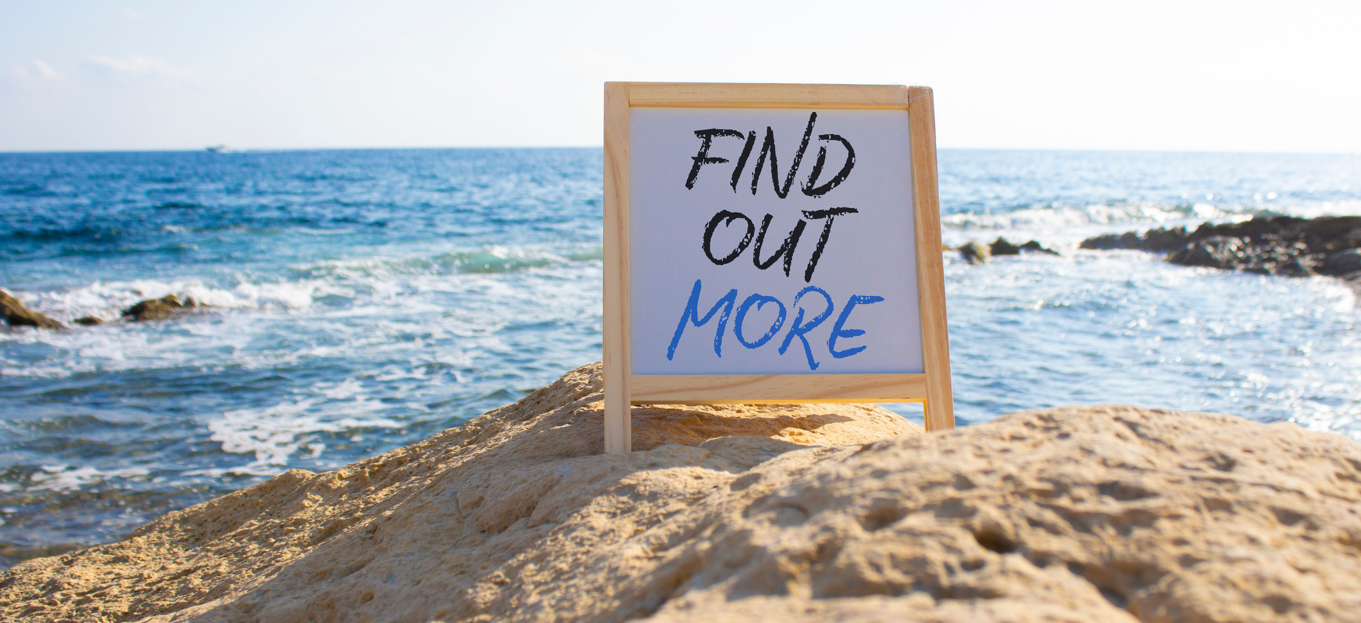 Sign that says &ldquo;Find out more.&rdquo;