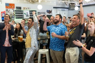 UI Team Cheers as Rocket Launches