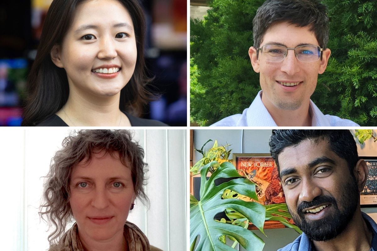Grid of four photos. From left to right, clockwise: Sang Jung Kim, Shane Bobrycki, Rishab Nithyanand, Heather Parrish