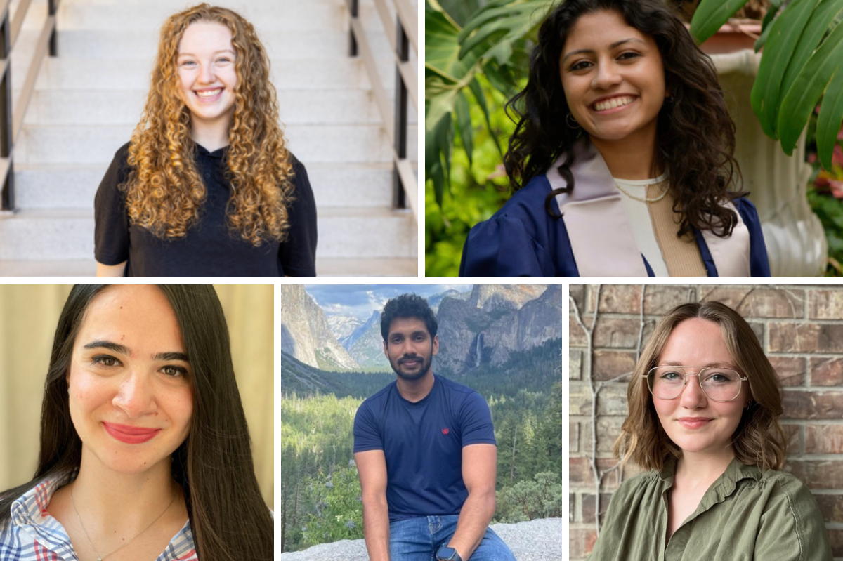 Image: Five student researchers