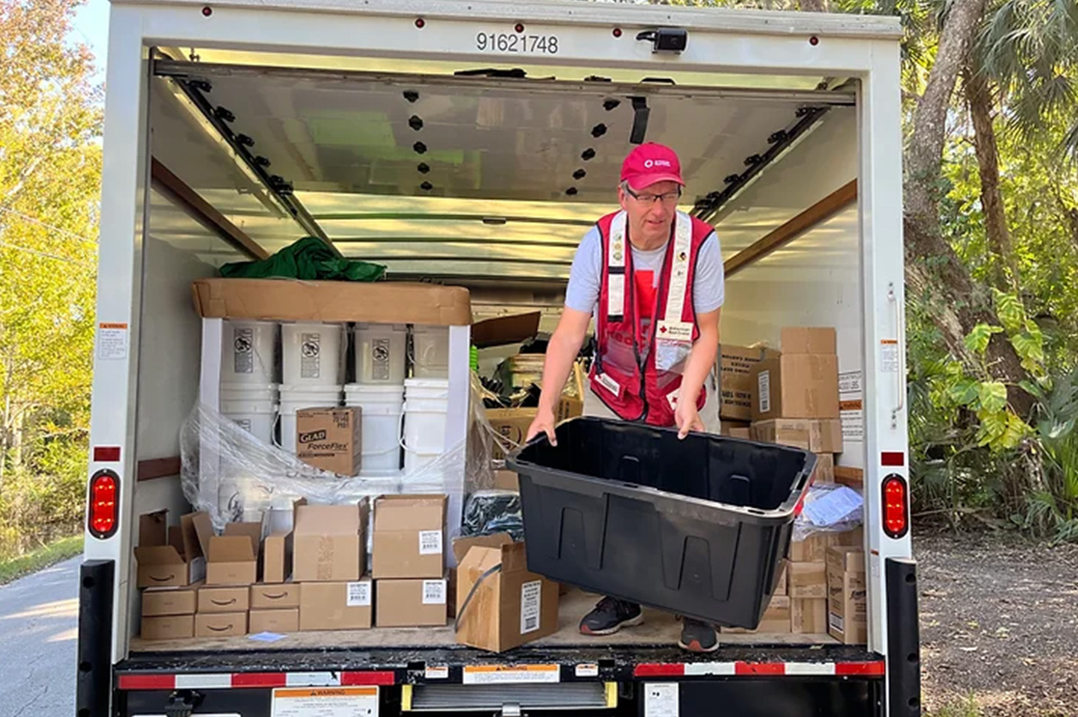 Image: An image of George McCrory volunteering for the Red Cross in hurricane torn Florida. 
