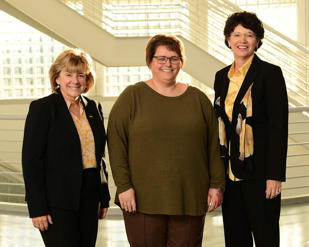 Valerie Waterhouse at the Faculty and Staff Awards Reception with President Barbara Wilson