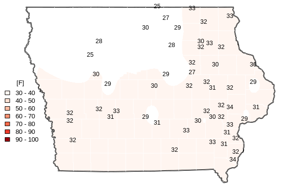 January 2026 Average Soil Temperature Map 