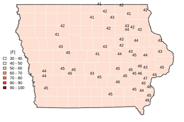 November 2025 Average Soil Temperature Map 