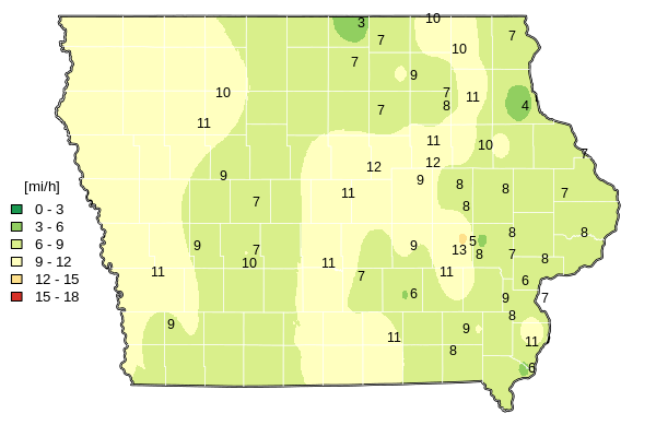 April Average Wind Speed Map