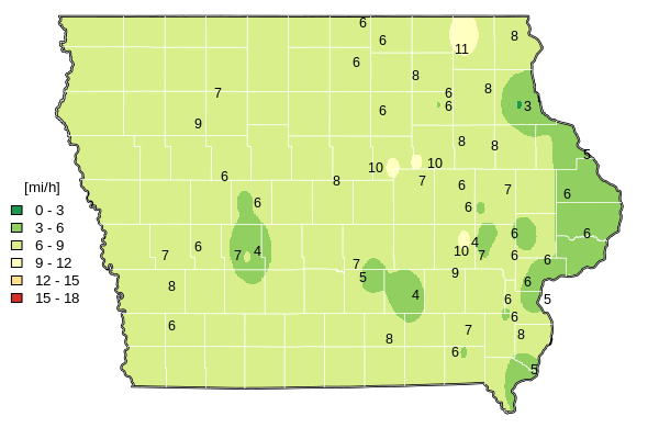 February 2026 Average Wind Speed Map
