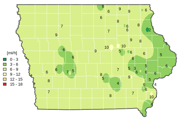 November 2025 Average Wind Speed Map