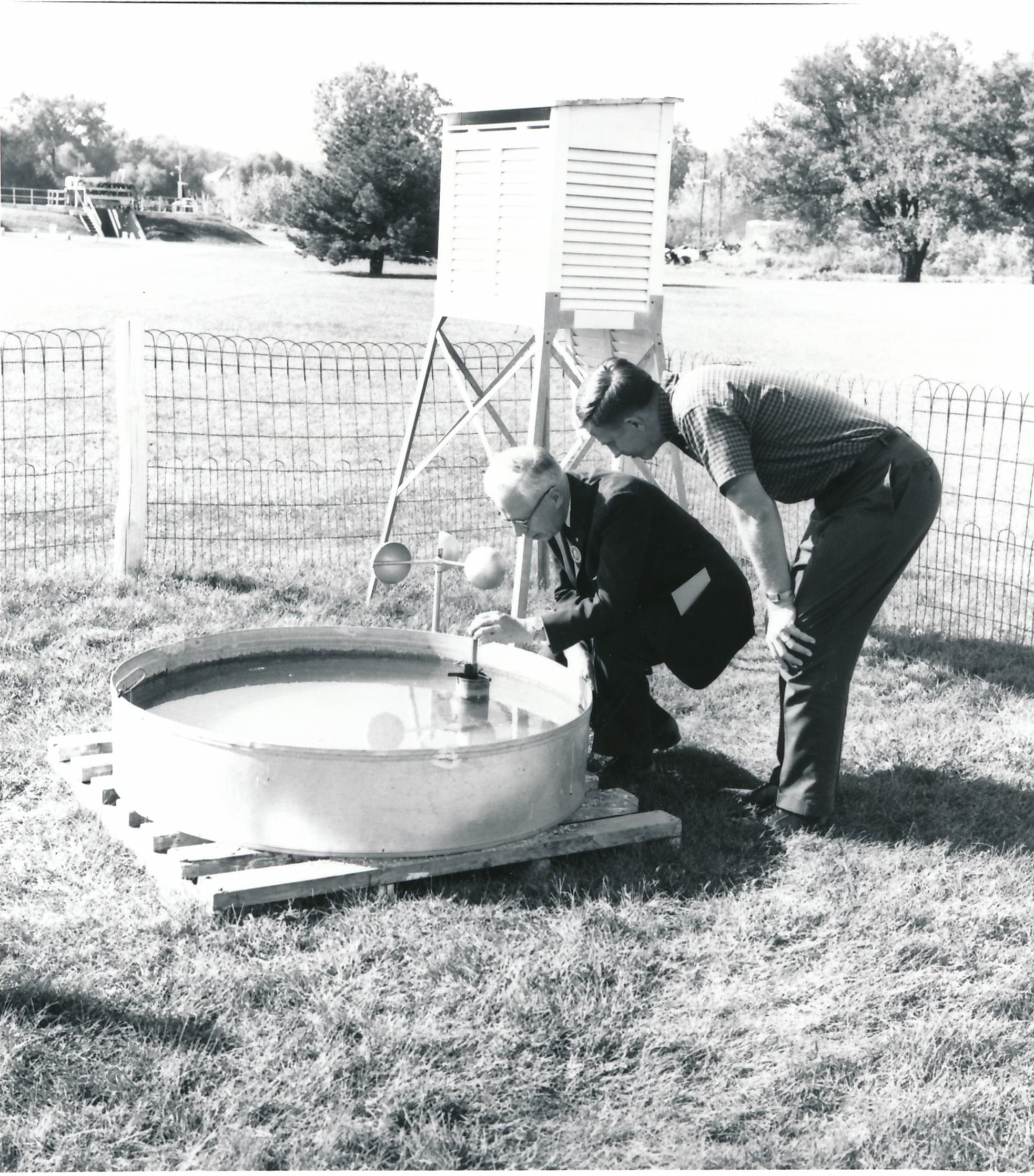 Historic rain gauge platform. 