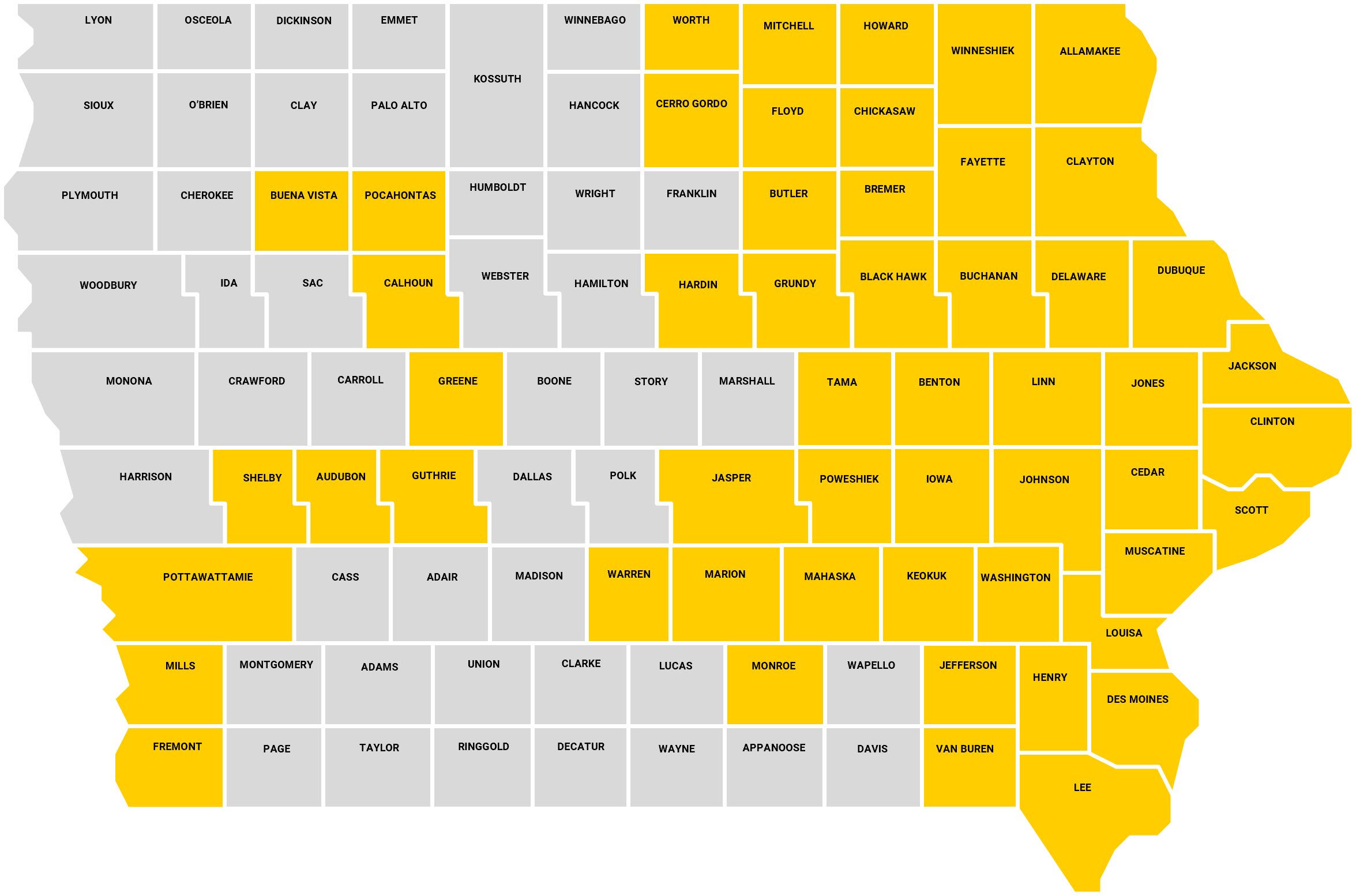 Current Counties with a Hydrostation