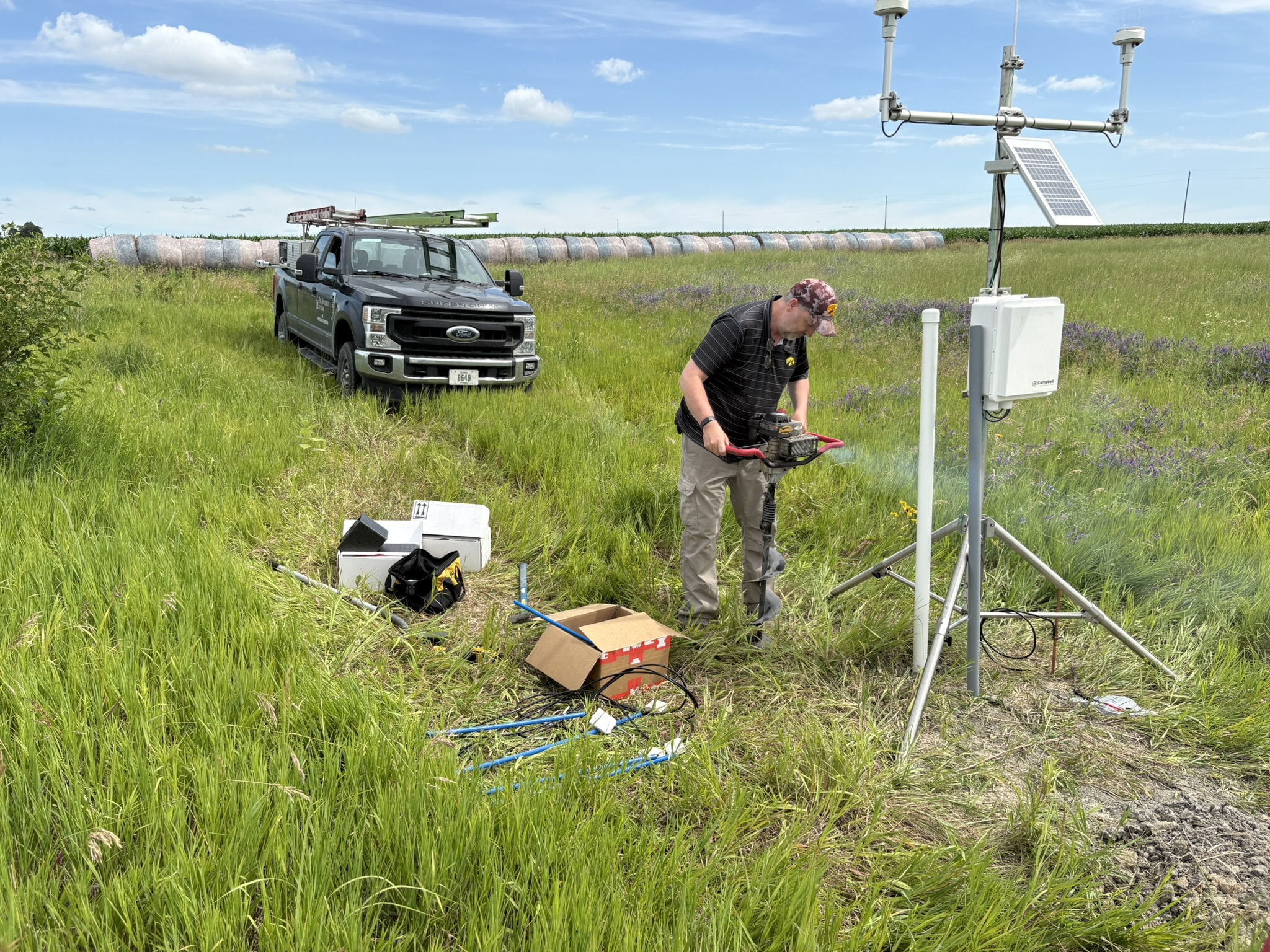 An IFC employee installs a hydrostation in Polk County, Iowa