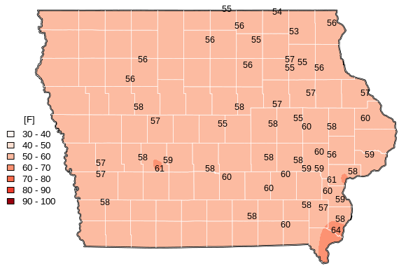 October 2025 Average Soil Temperature Map 
