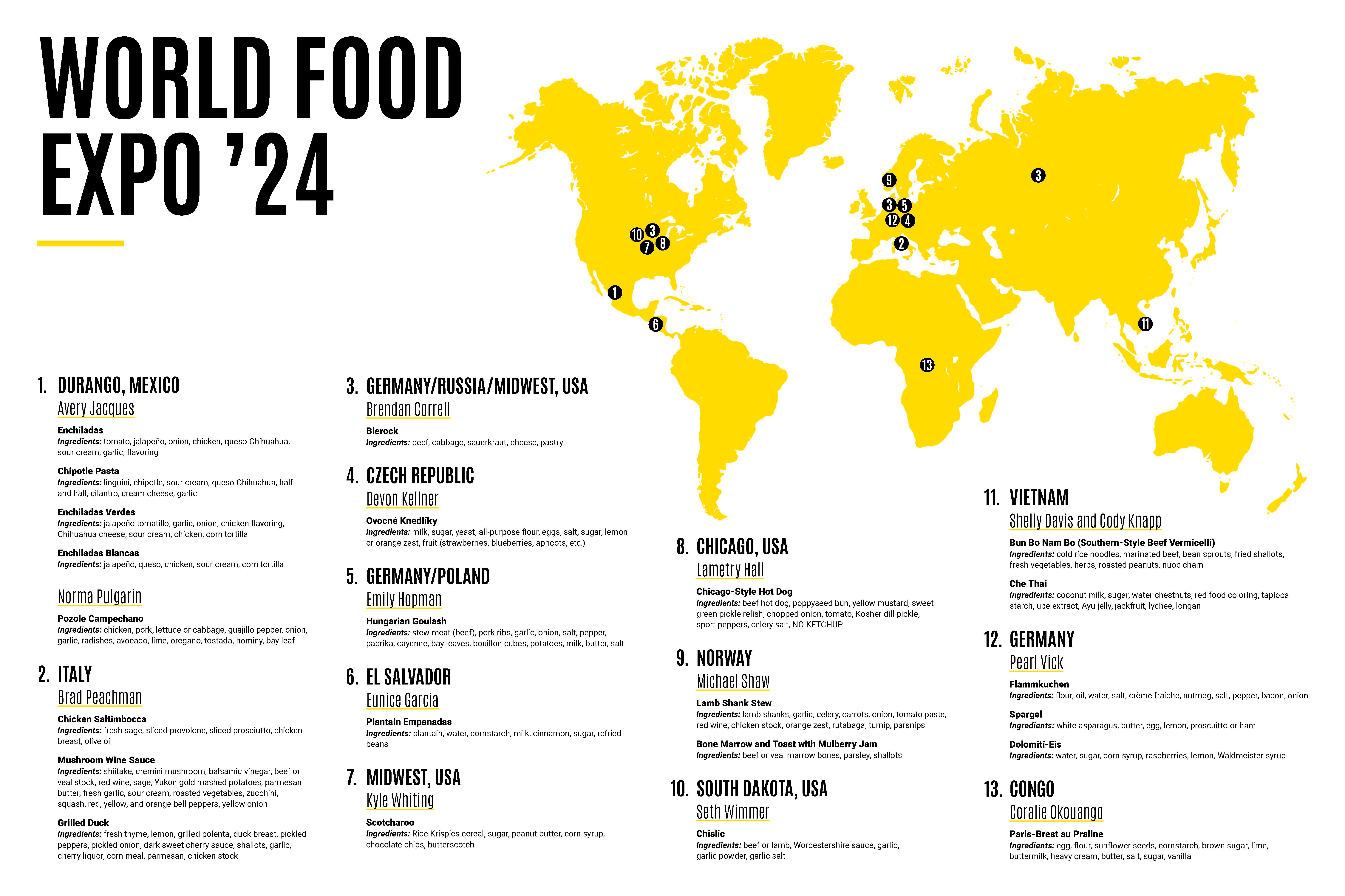 Winter World Food Expo 2024 map & menu
