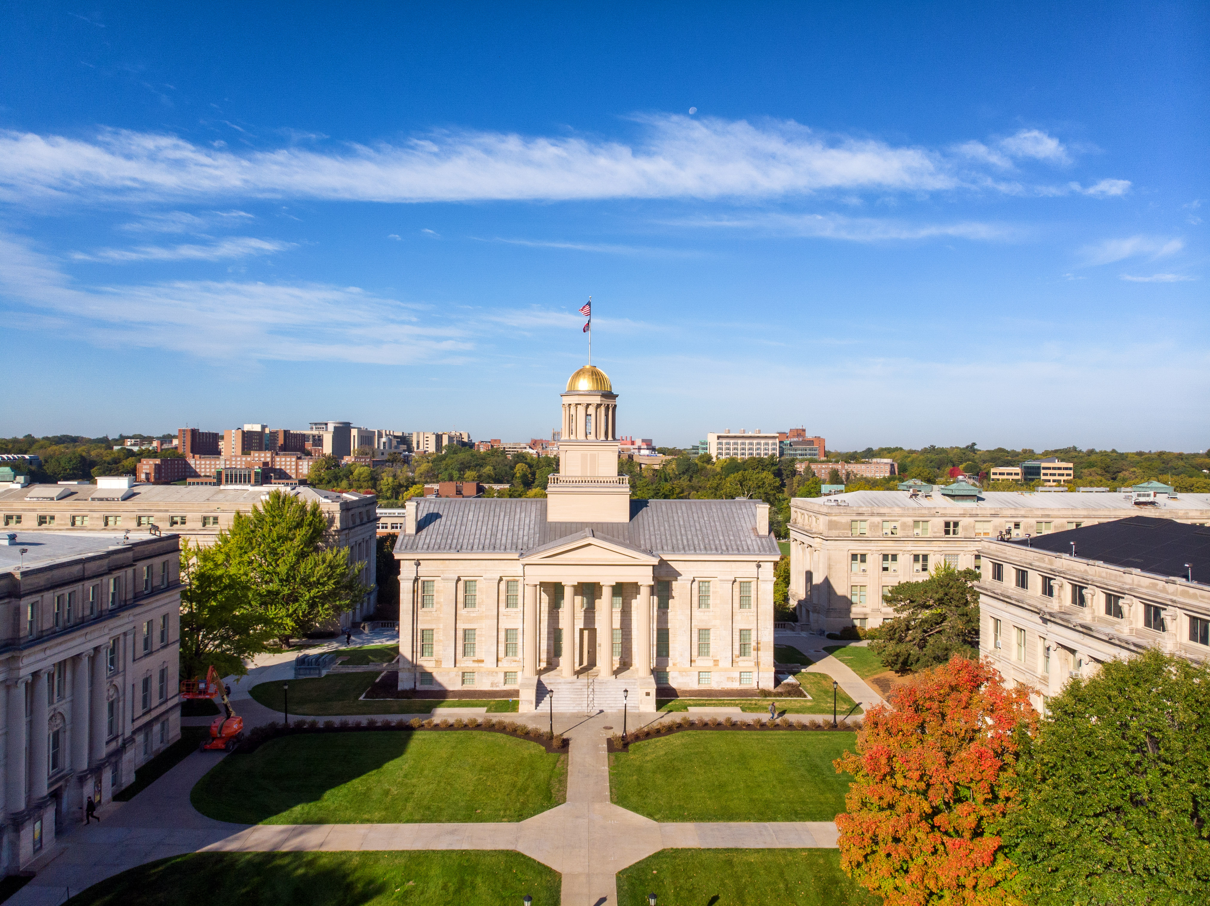 Old capitol building drone shot