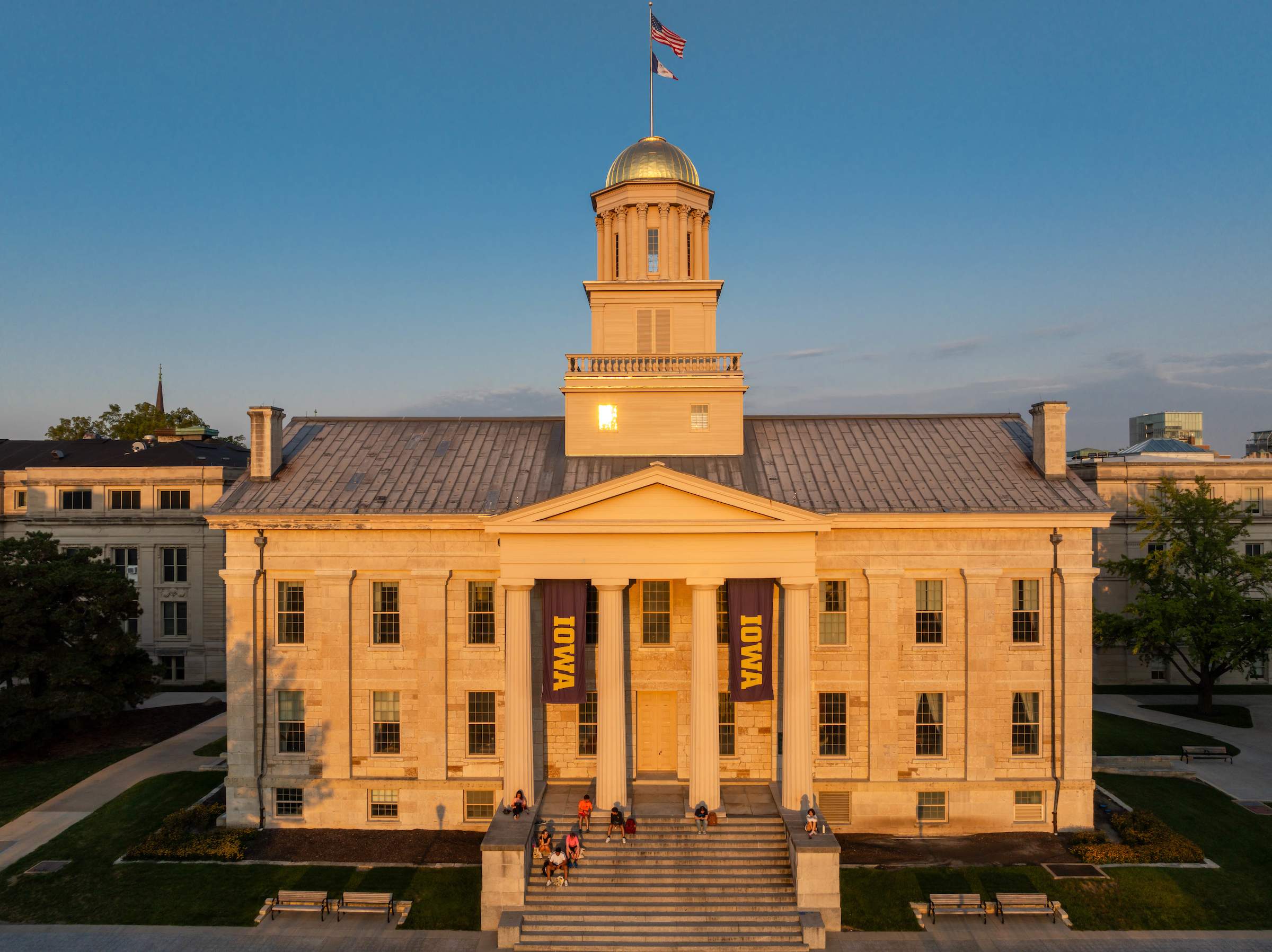 The Old Capitol building is shown in September during the sunset