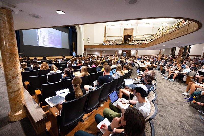 Iowa students in Macbride on the first day of class.