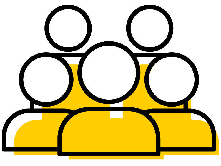 Branded icon of five people.