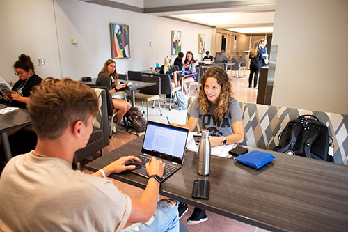 UI students study in a shared spaces