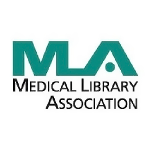 The MLA logo - blue-green text.