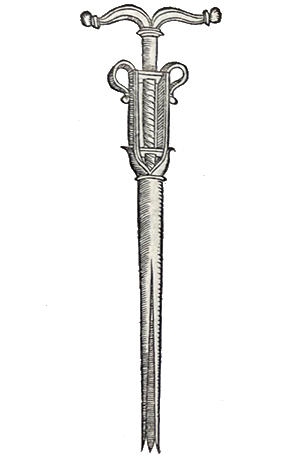 An ornate drill from Gessner's Chirurgia, 1555.