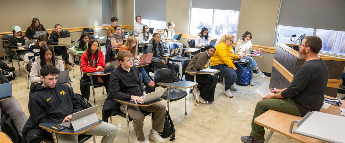 Instructor speaking to his class