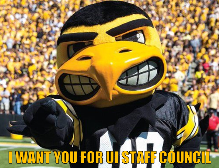 Herky wants you for UI Staff Council