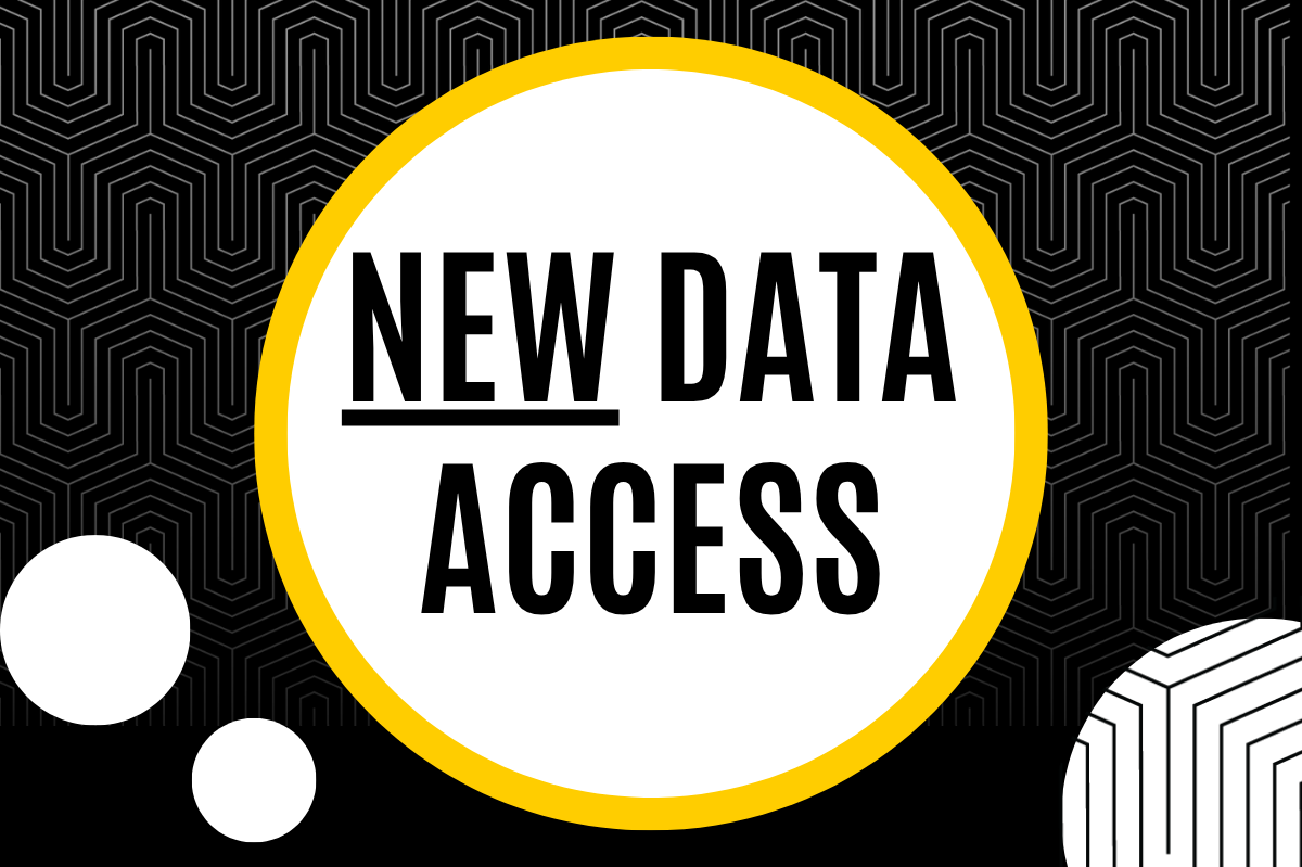 Image that says "new data access"
