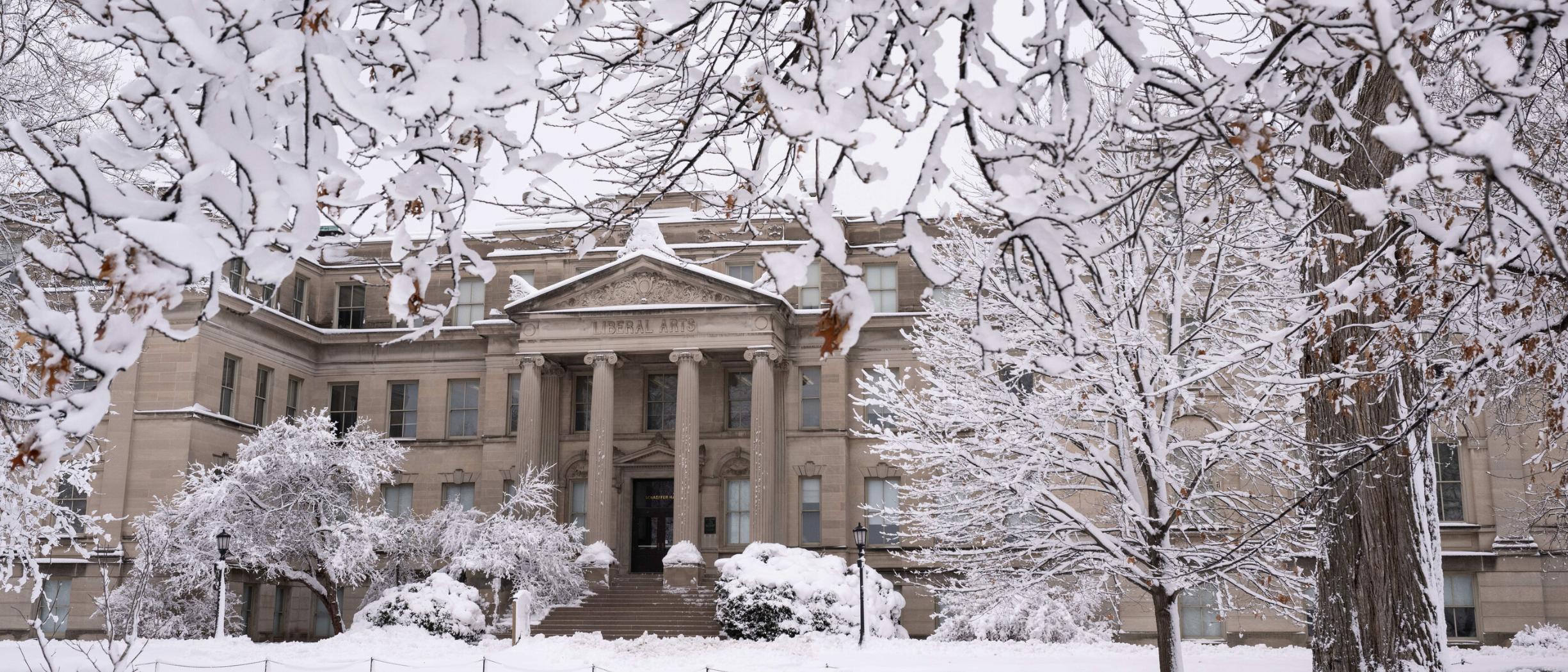 snowy university of iowa campus