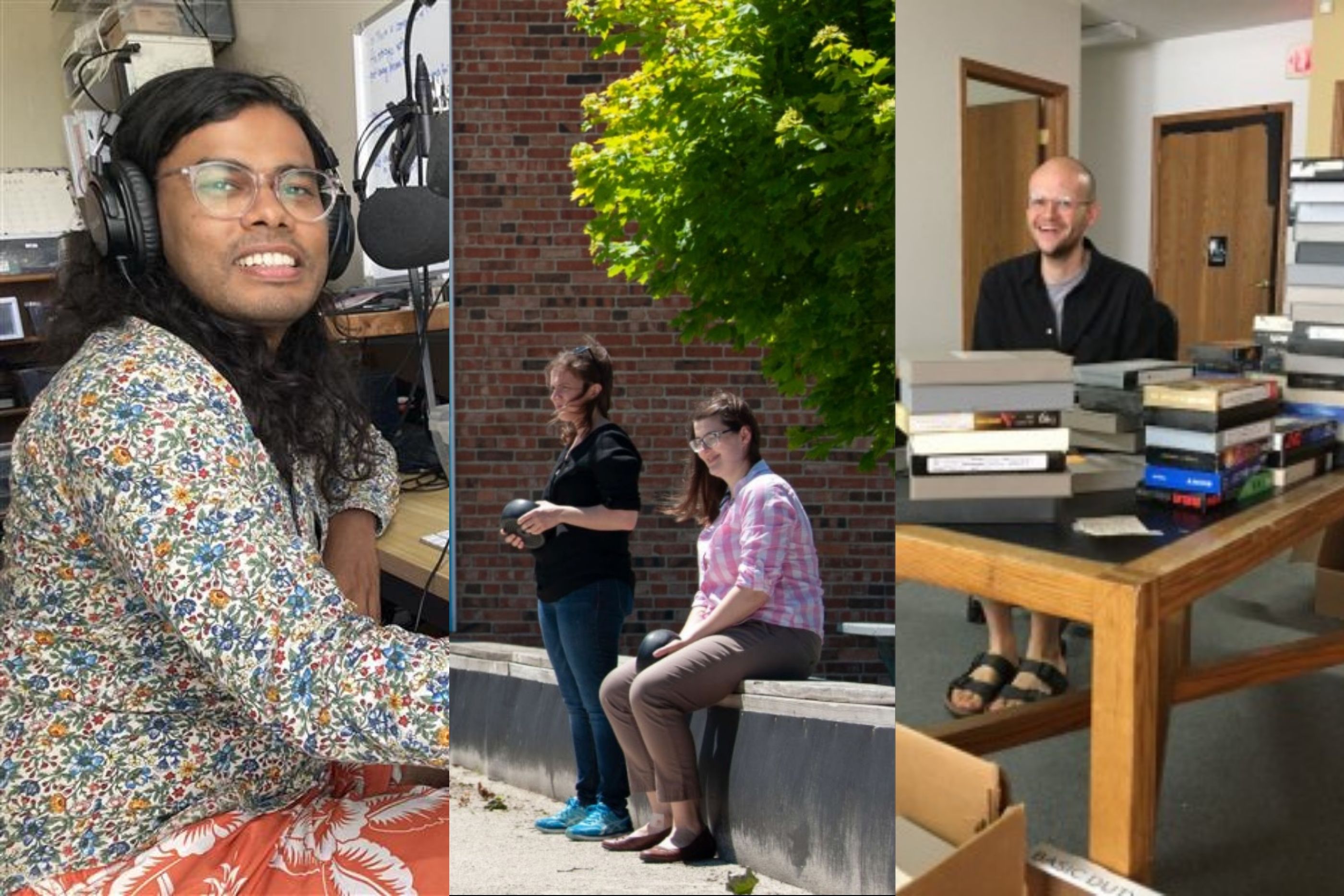 three previous interns at work 