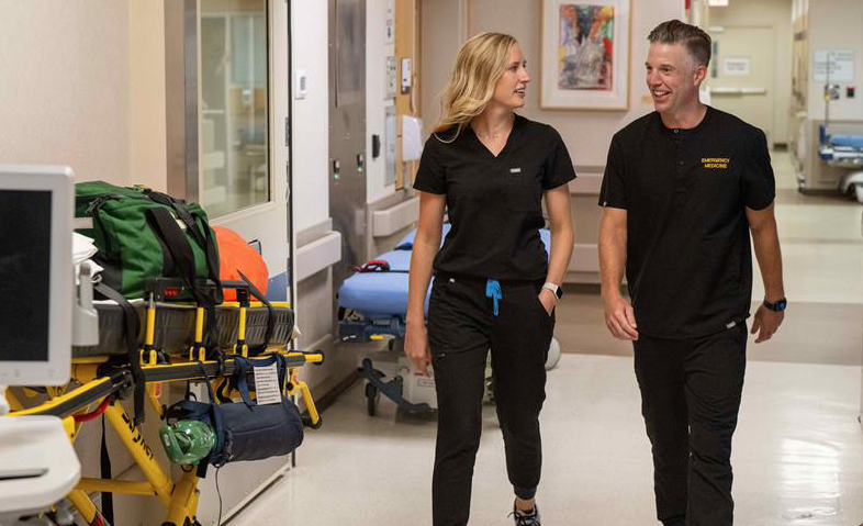 UI Health Care Department of Emergency Medicine faculty members Anne Zepeski and Brett Faine