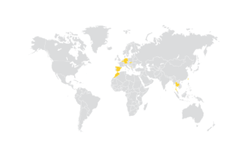 Map of where Iowa Fulbright scholars will be studying