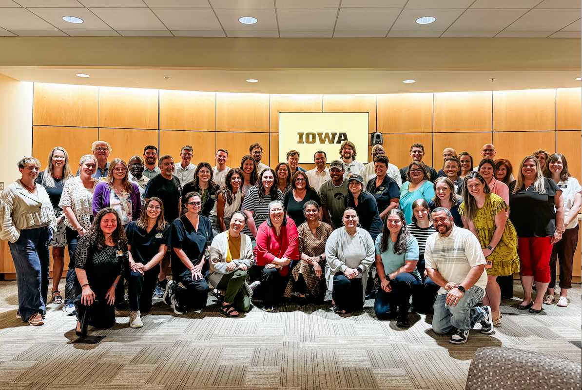 Staff council members at retreat