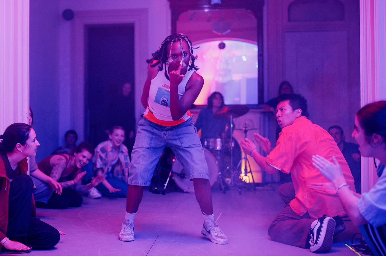 Students participating in a performance