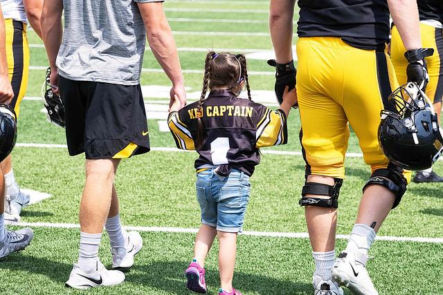 Kid Captain at Kids' Day at Kinnick