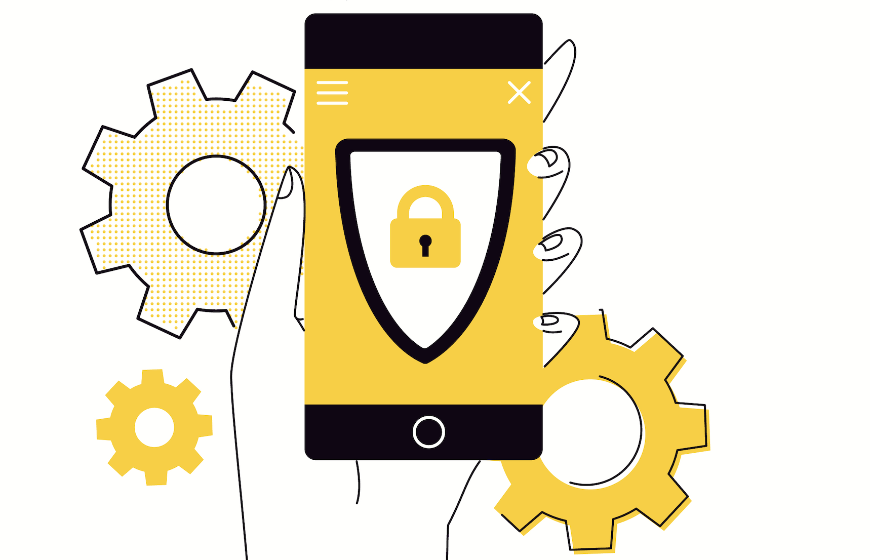 Graphic of lock symbol on a cell phone