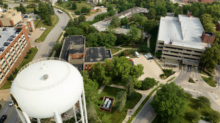 Drone photo of west campus