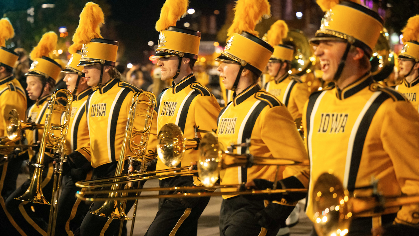 Hawkeye Marching Band in 2024 Homecoming parade