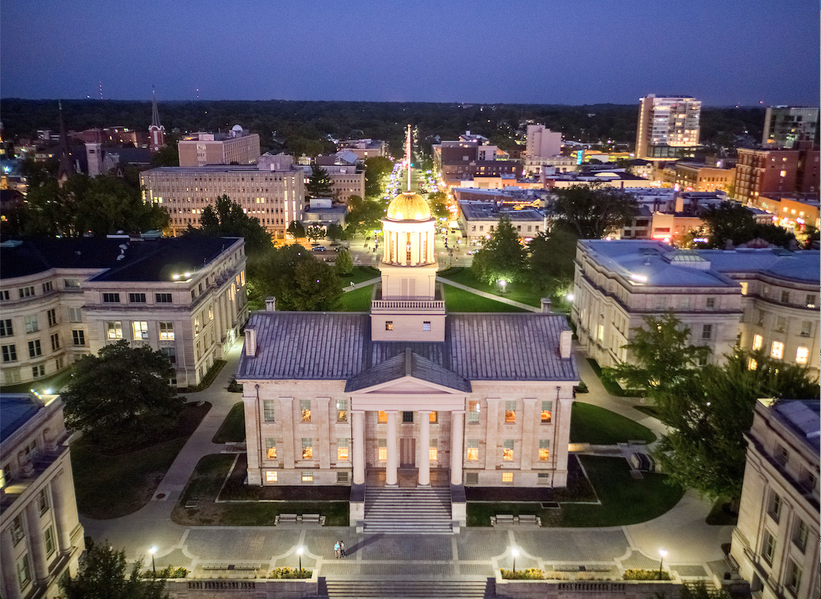 Old Capitol building at night
