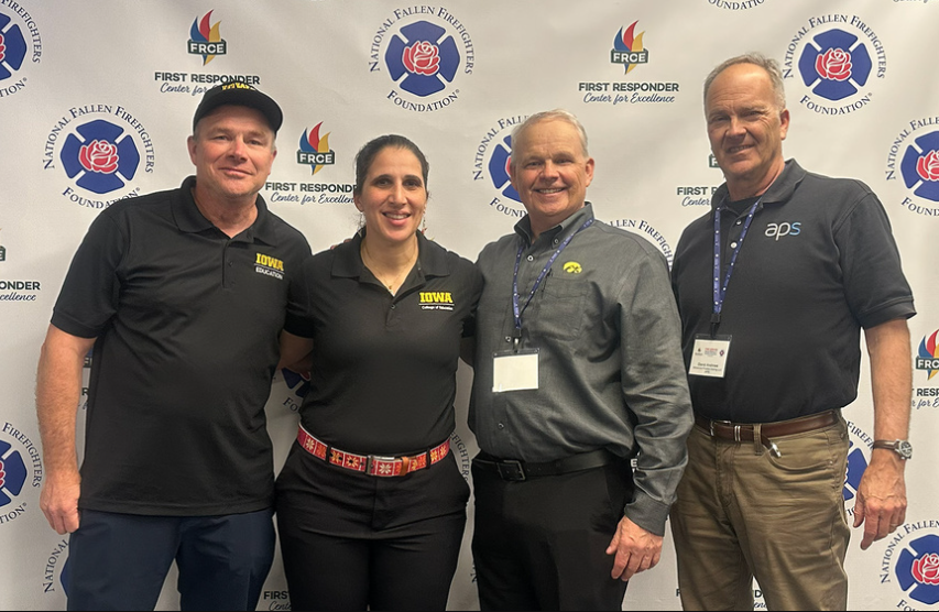 (from left) Frank Leeb, Dena Ali, Daniel Clay, and David Andrews at a First Responders Center for Excellence (FRCE) training event