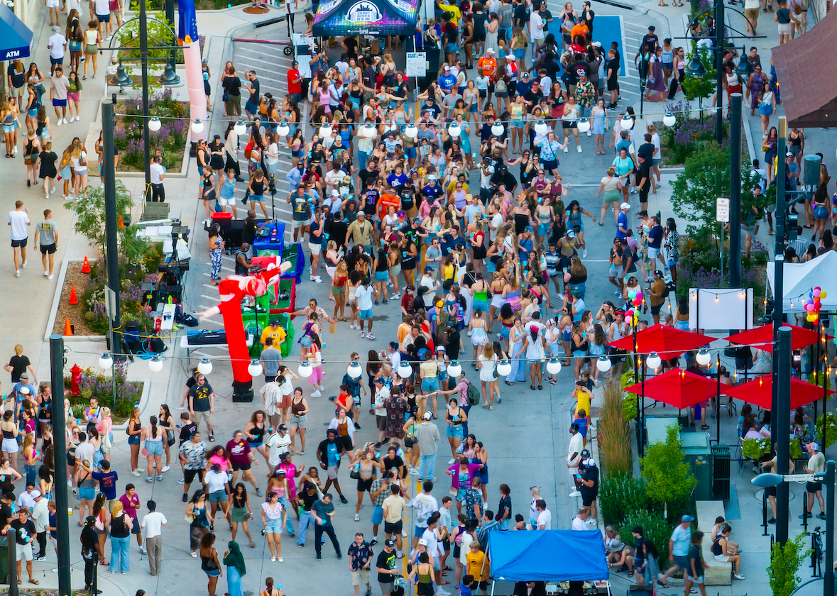 Crowd at the downtown Iowa City Block Party