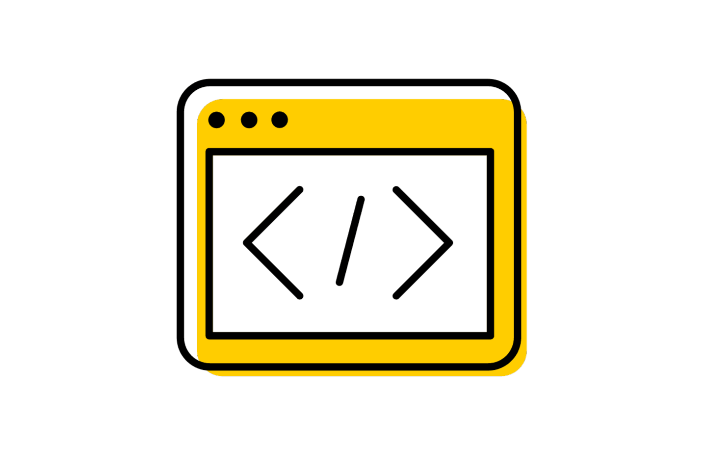 A yellow icon representing a computer screen 